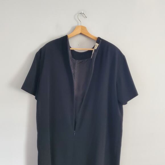 Evan Picone Vintage Black Short Sleeve Sheath Dress 14 - Picture 3 of 7